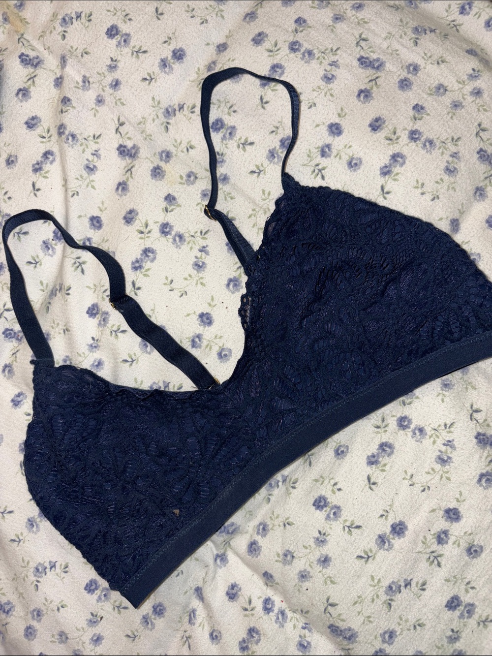 3/$15🍄Lace Bralette - Navy Blue
